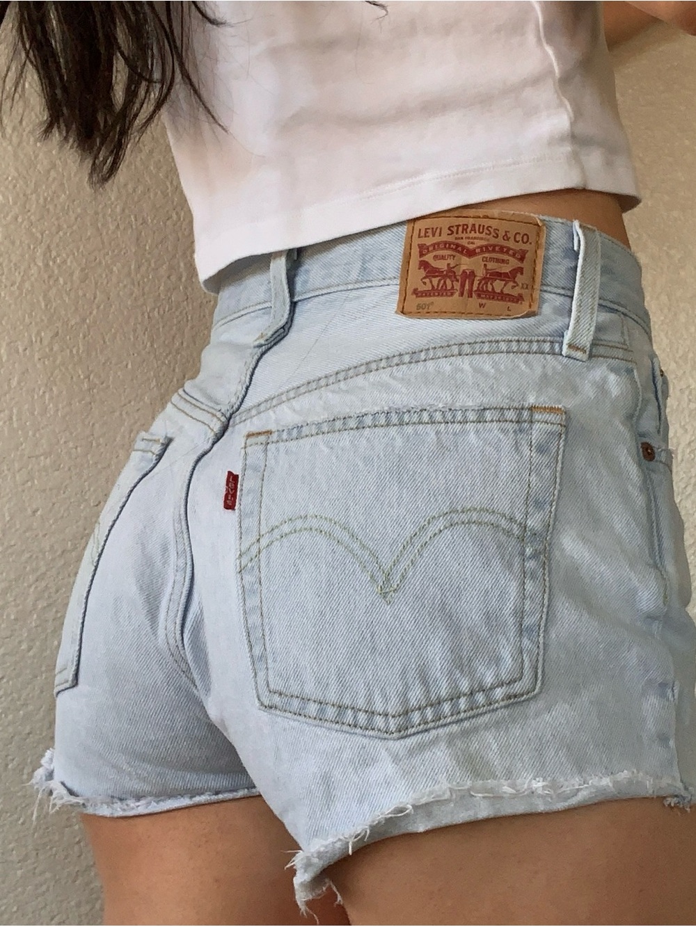 Levi's 90s Vintage Light Wash Denim Cutoff Shorts